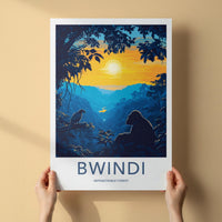 Bwindi National Park Poster - Mountain Gorilla & African Wildlife Art