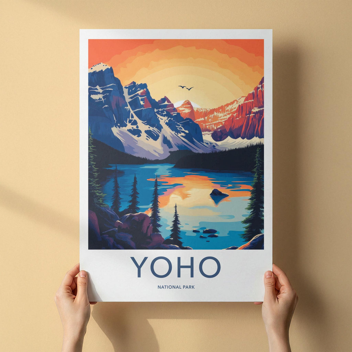 Yoho National Park Poster - Mountain Wall Decor & Watercolor Nature
