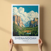 Shenandoah National Park Poster - Mountain Wall Art With Waterfall