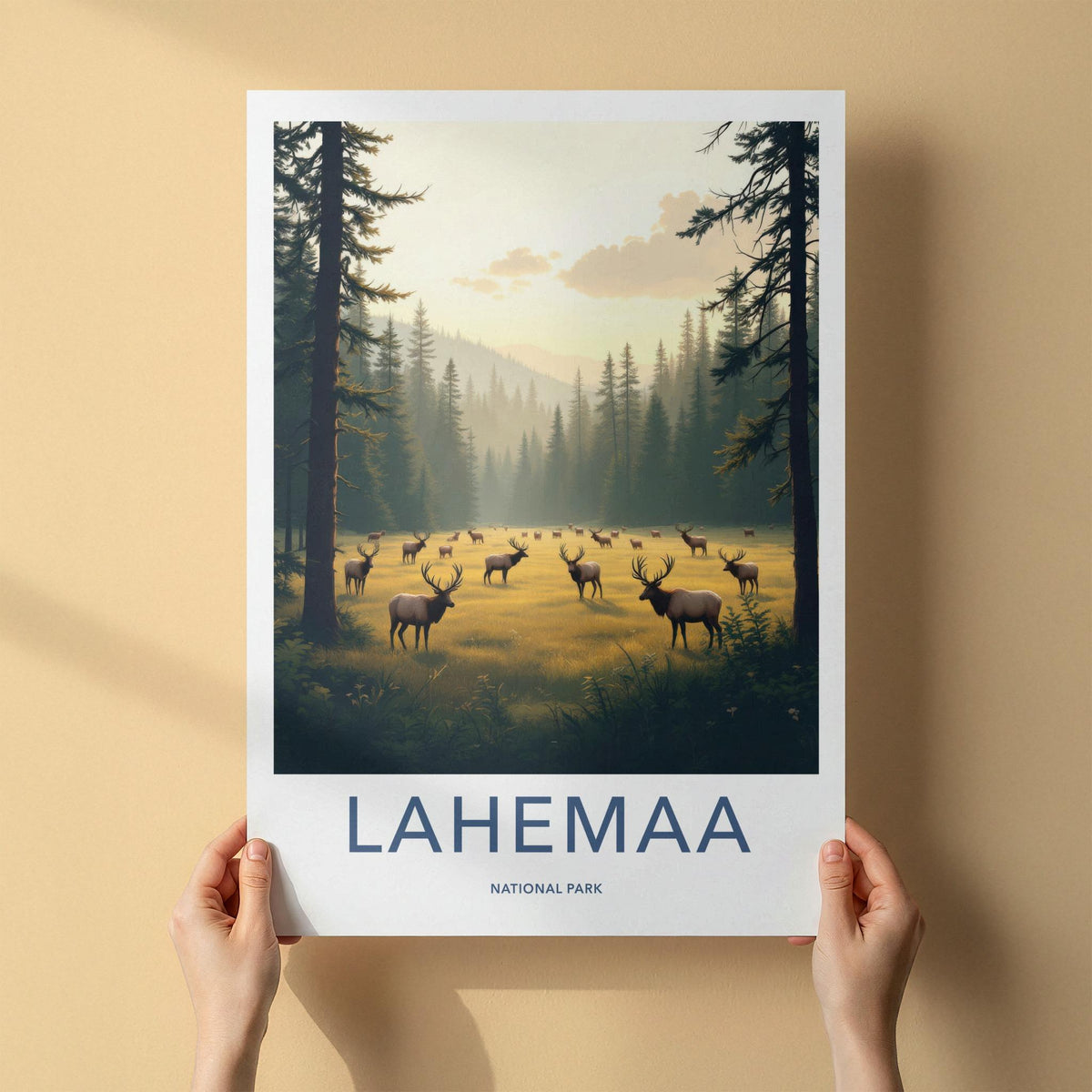 Lahemaa National Park Poster - Scenic Nature Wall Art with Elk Herd