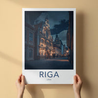 Riga Wall Art - Illuminated Old Town Print