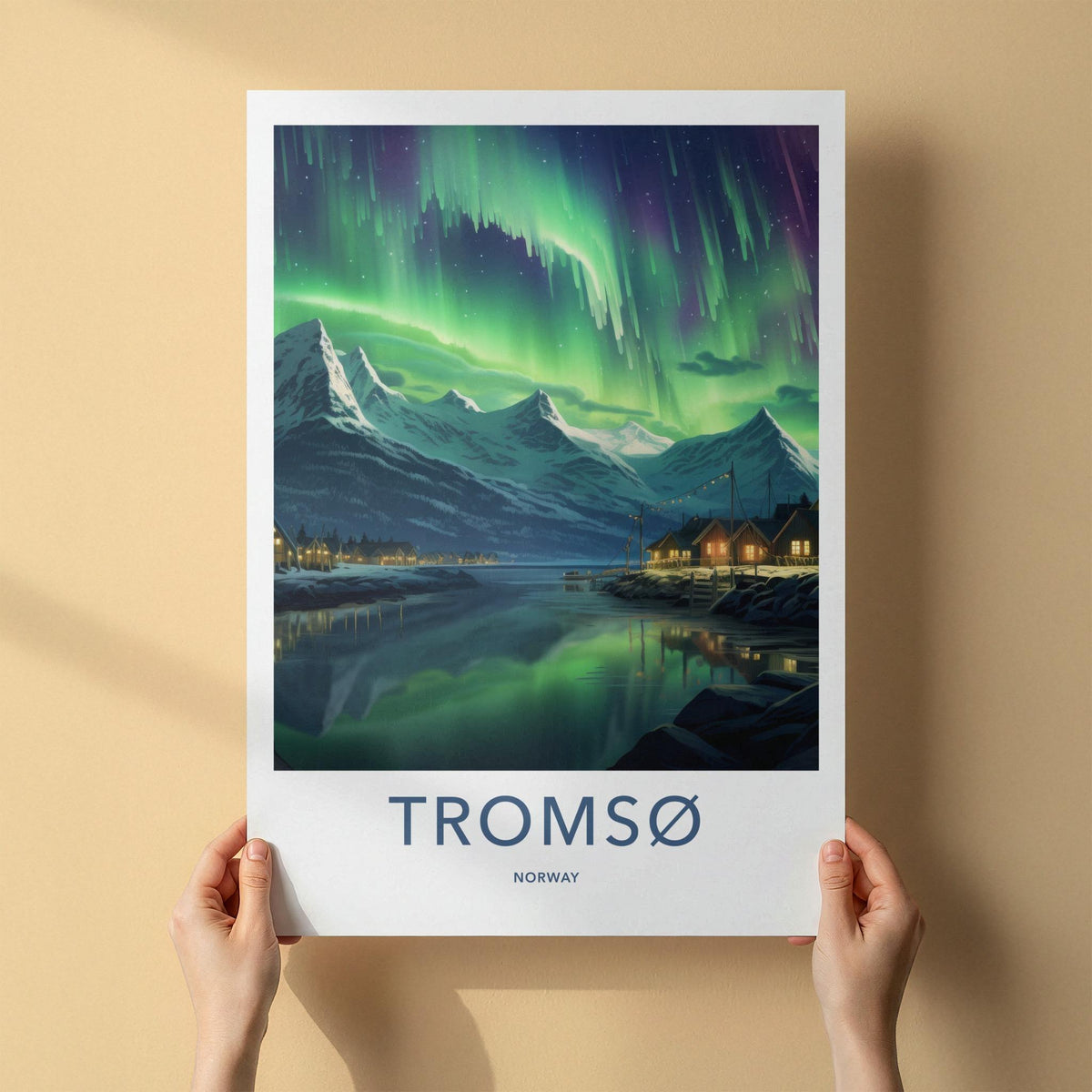 Tromsø Poster - Norway Wall Art Featuring Northern Lights & Serene