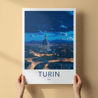 Turin Italy Poster - Stunning Cityscape Print With Mole Antonelliana
