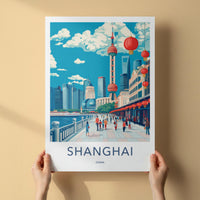 Shanghai Wall Art - Vibrant Cityscape Poster Featuring Oriental Pearl