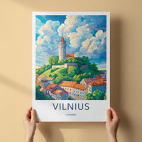 Vilnius Poster - Lithuania Wall Art Featuring Gediminas Tower