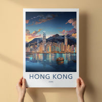 Hong Kong Poster - Cityscape Art & Victoria Harbour Urban Landscape
