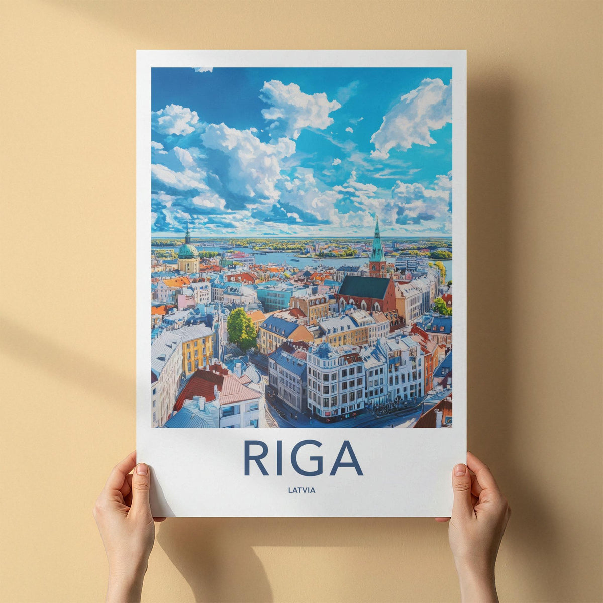 Riga Poster - Latvia Wall Art Featuring Old Town Decor & City Skyline