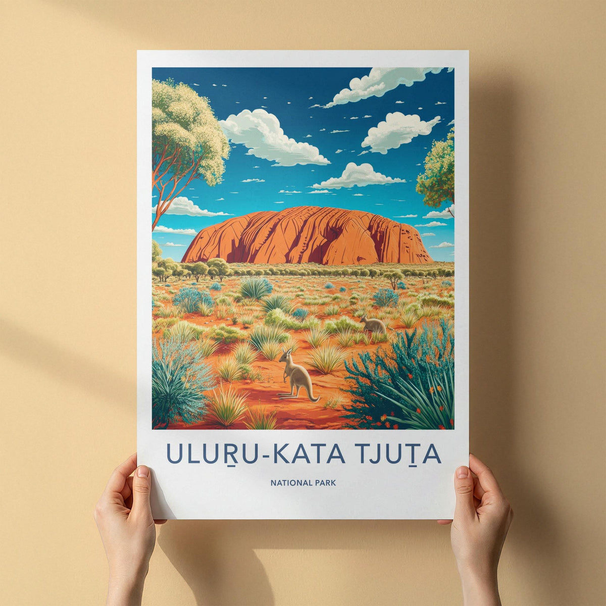 Uluru Kata Tjuta Poster - Australia Wall Art Featuring Red Rock