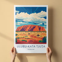 Uluru Kata Tjuta Poster - Australia Wall Art Featuring Red Sandstone