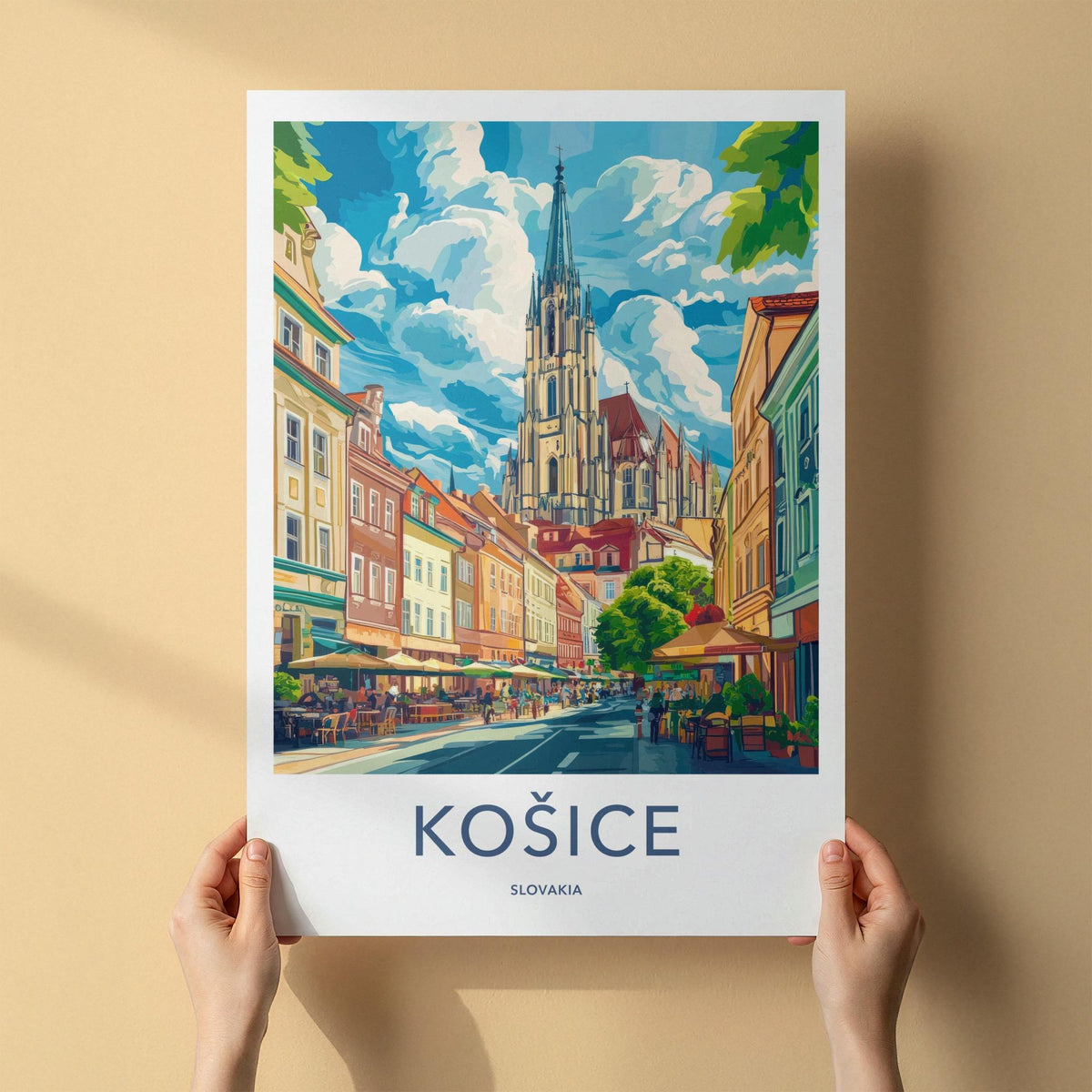 Kosice Poster - Slovakia Wall Art Featuring St. Elisabeth Cathedral