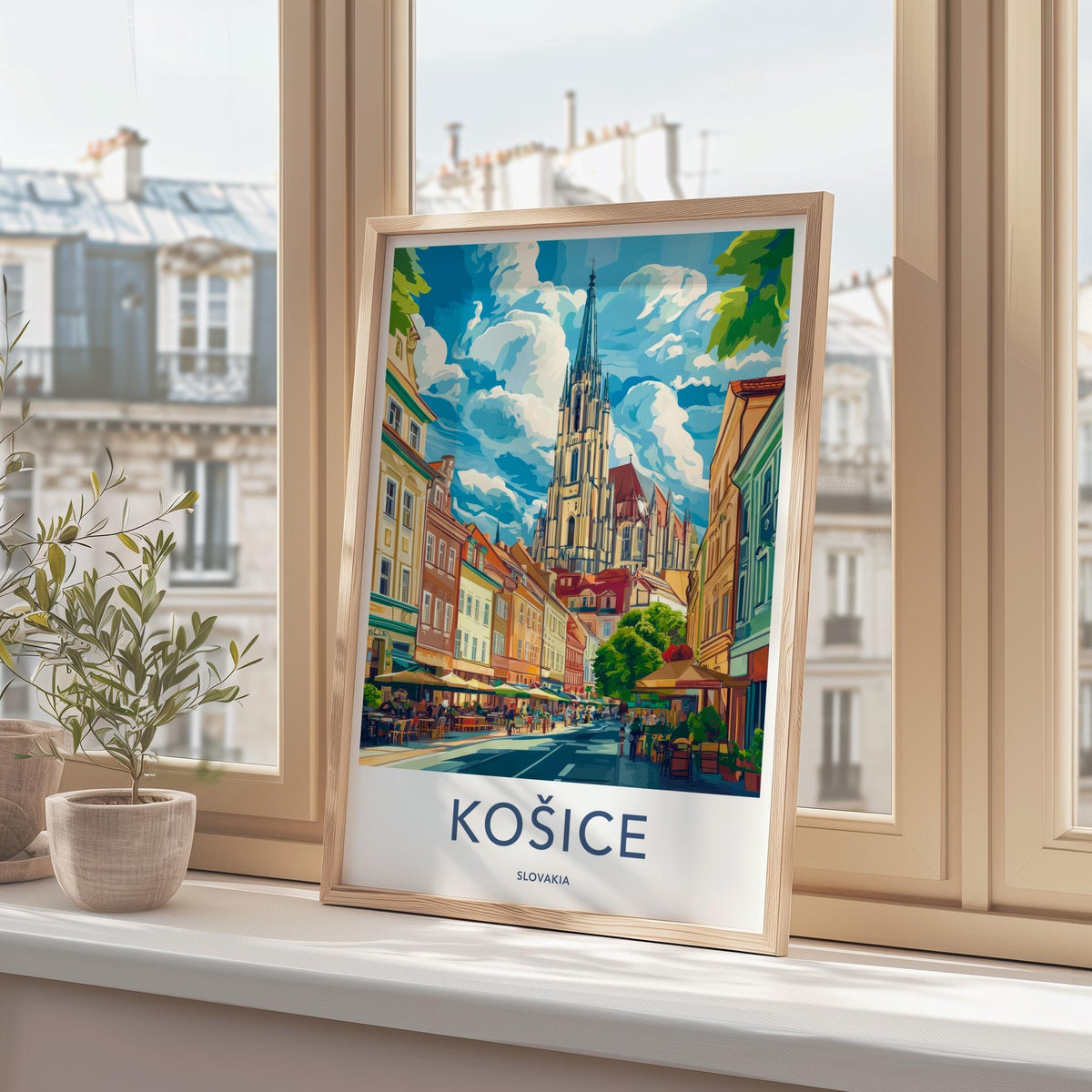 Kosice Poster - Slovakia Wall Art Featuring St. Elisabeth Cathedral