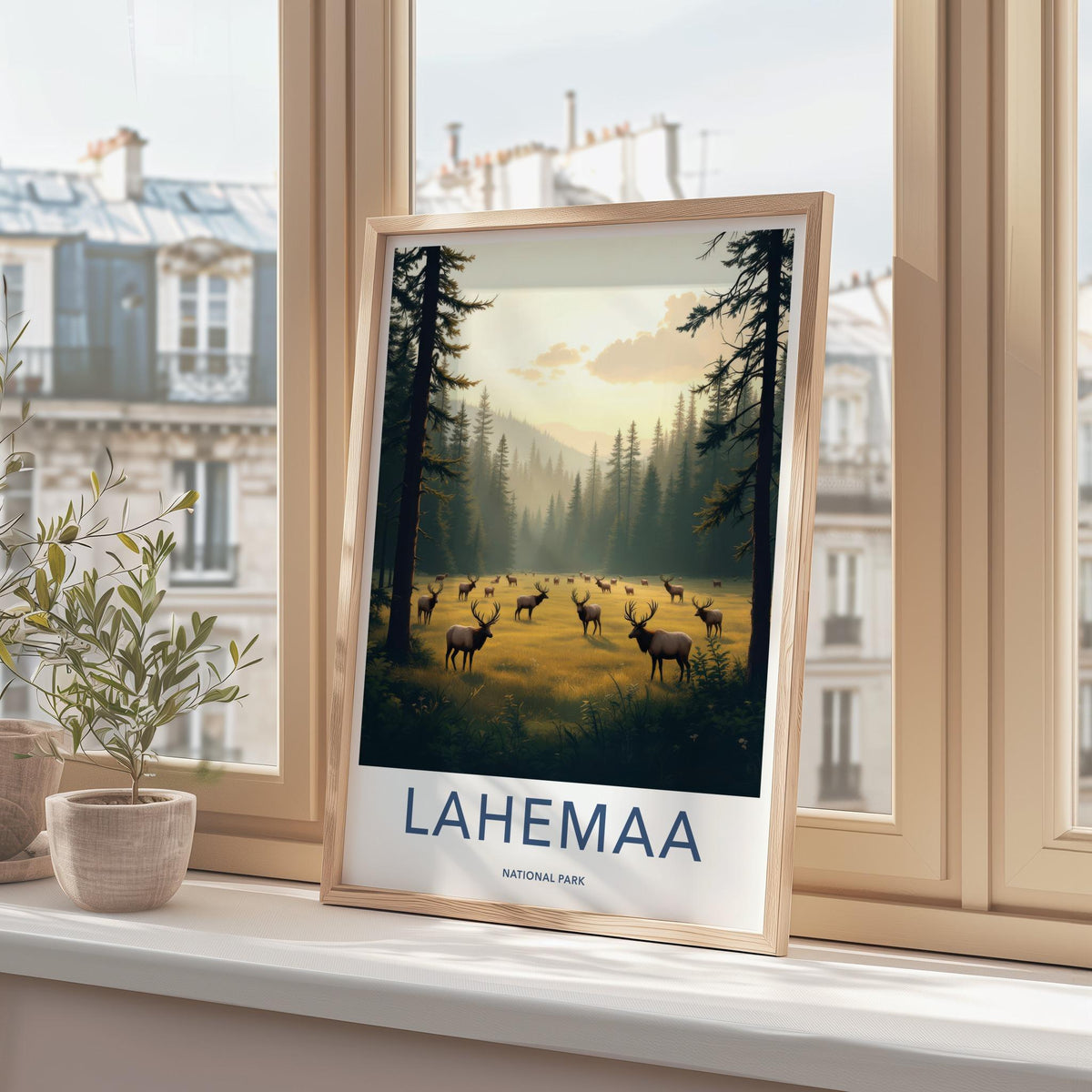 Lahemaa National Park Poster - Scenic Nature Wall Art with Elk Herd