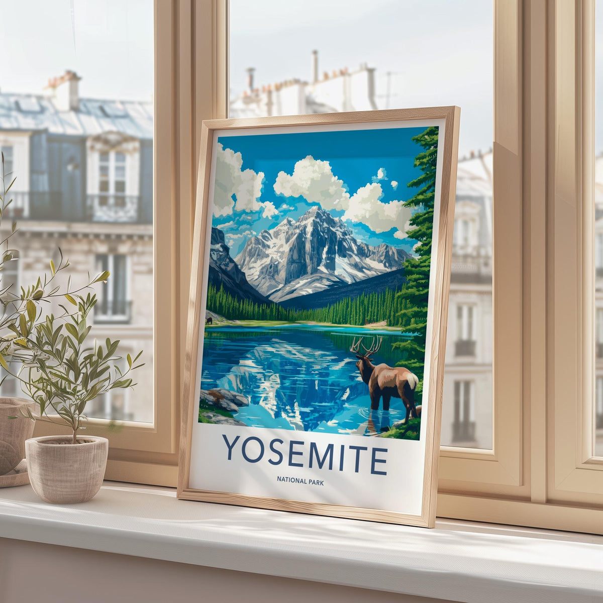Yosemite National Park Poster - Scenic Mountain Scenery & Wildlife