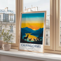 Cairngorms National Park Poster - Scenic Mountain View & Wildlife