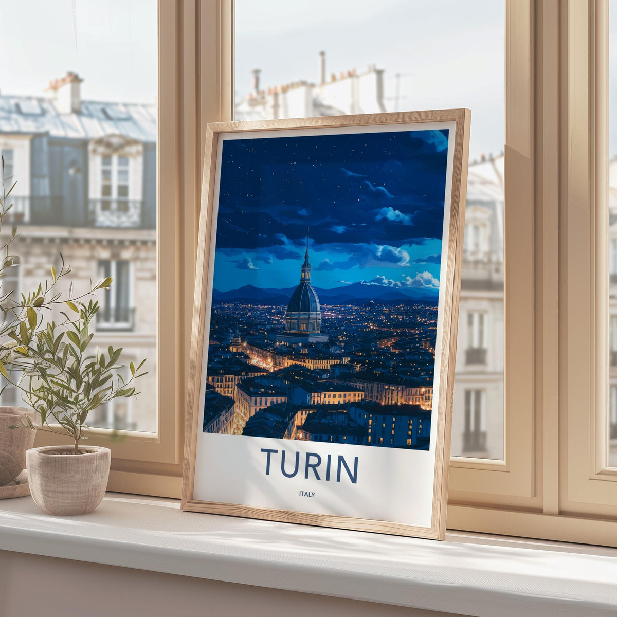 Turin Italy Poster - Stunning Cityscape Print With Mole Antonelliana