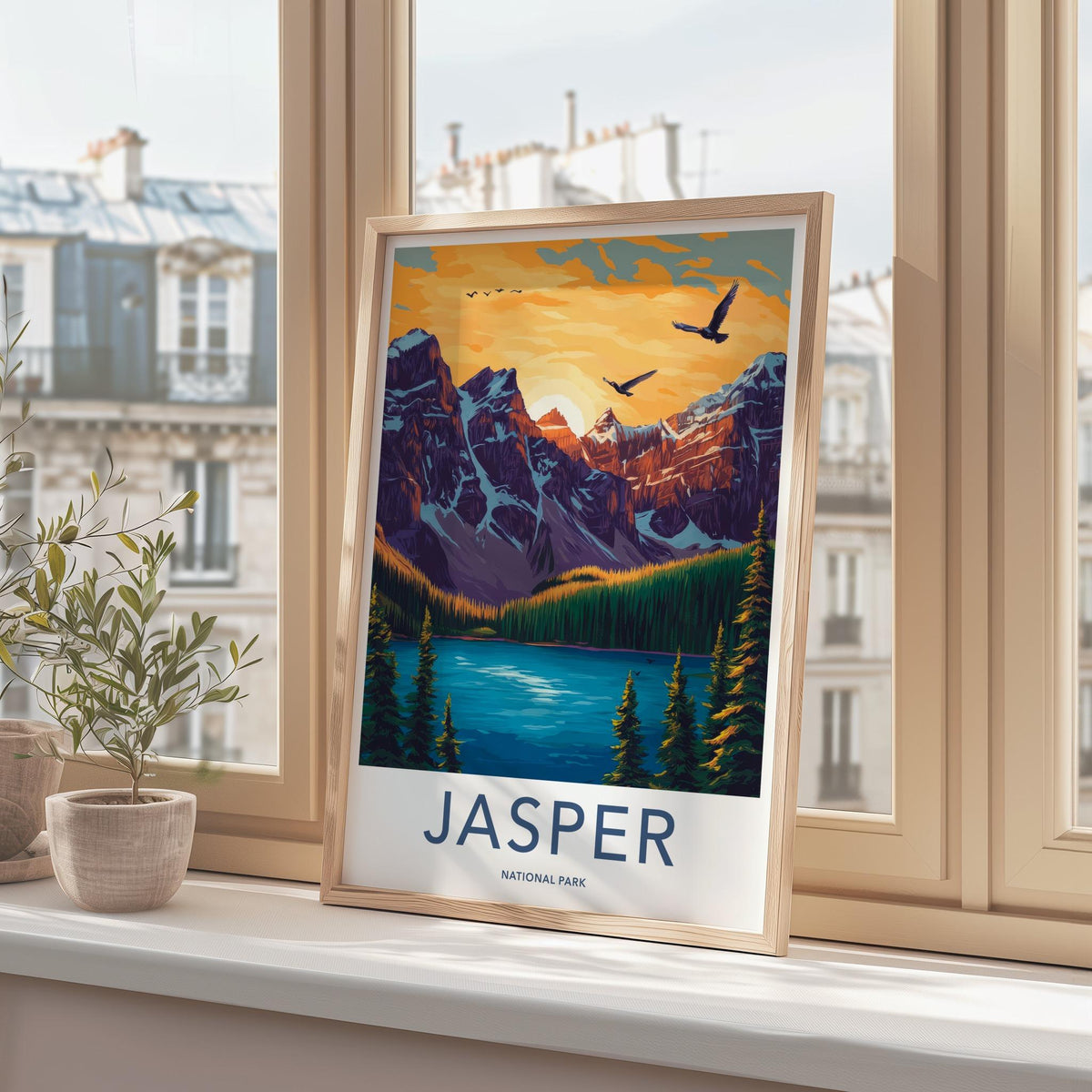 Jasper National Park Poster - Mountain Landscape Print & Wildlife