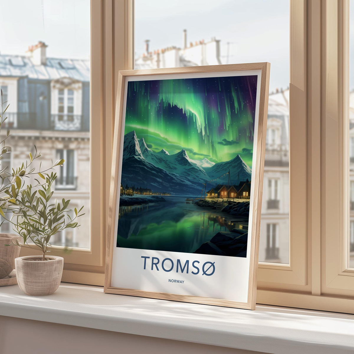 Tromsø Poster - Norway Wall Art Featuring Northern Lights & Serene