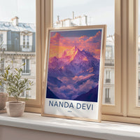 Nanda Devi Poster - Himalayan Landscape Mountain Wall Art With Snow