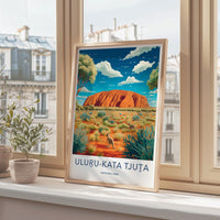 Uluru Kata Tjuta Poster - Australia Wall Art Featuring Red Rock