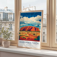 Uluru Kata Tjuta Poster - Australia Wall Art Featuring Red Sandstone