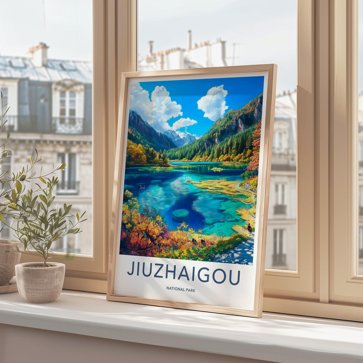 Jiuzhaigou National Park Poster - Sichuan Wall Art With Autumn
