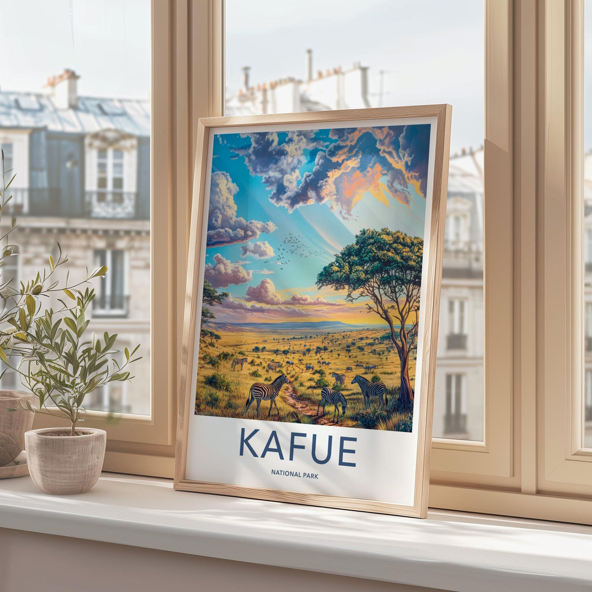 Kafue National Park Poster - Wildlife Wall Art Featuring Zebra