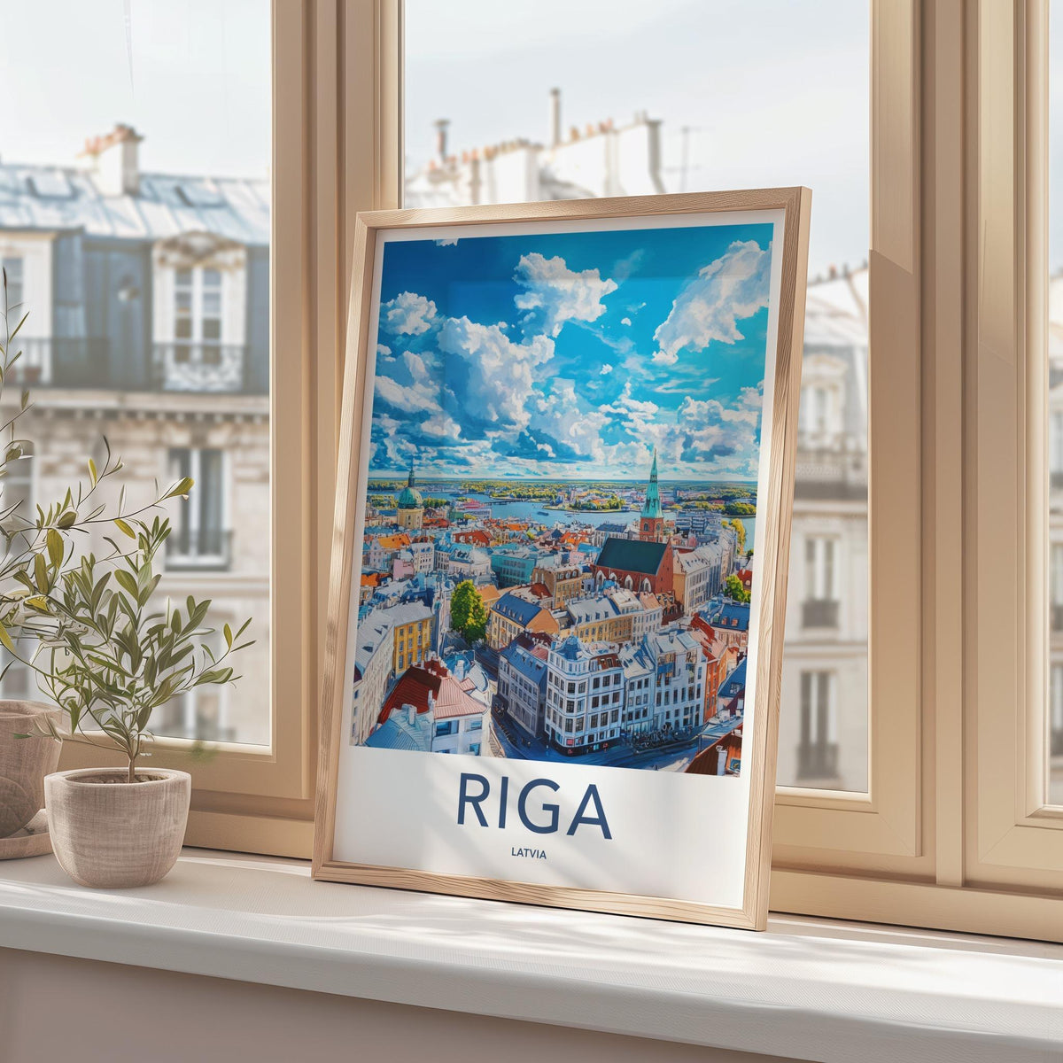 Riga Poster - Latvia Wall Art Featuring Old Town Decor & City Skyline