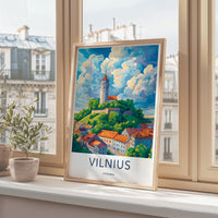 Vilnius Poster - Lithuania Wall Art Featuring Gediminas Tower