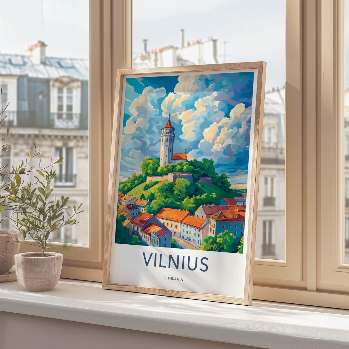 Vilnius Poster - Lithuania Wall Art Featuring Gediminas Tower