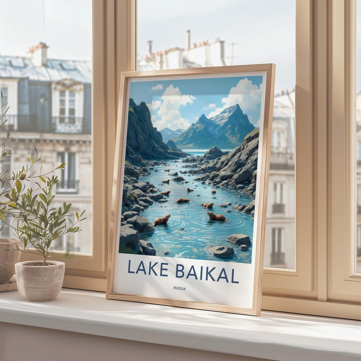 Lake Baikal Poster - Russia Wall Art With Scenic Mountain Scenery