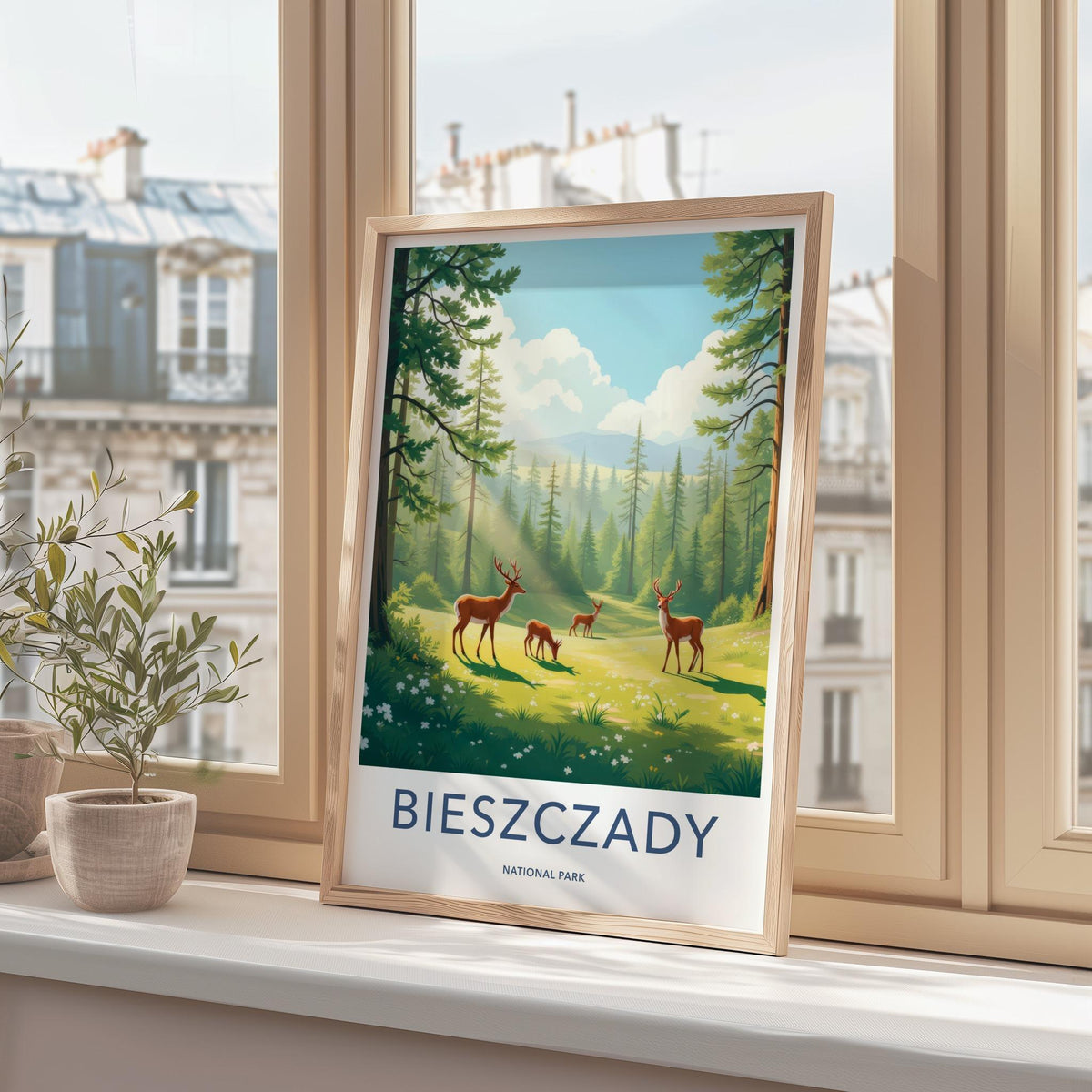 Bieszczady National Park Poster - Scenic Forest Artwork & Rustic