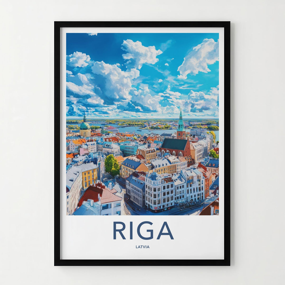 Riga Poster - Latvia Wall Art Featuring Old Town Decor & City Skyline