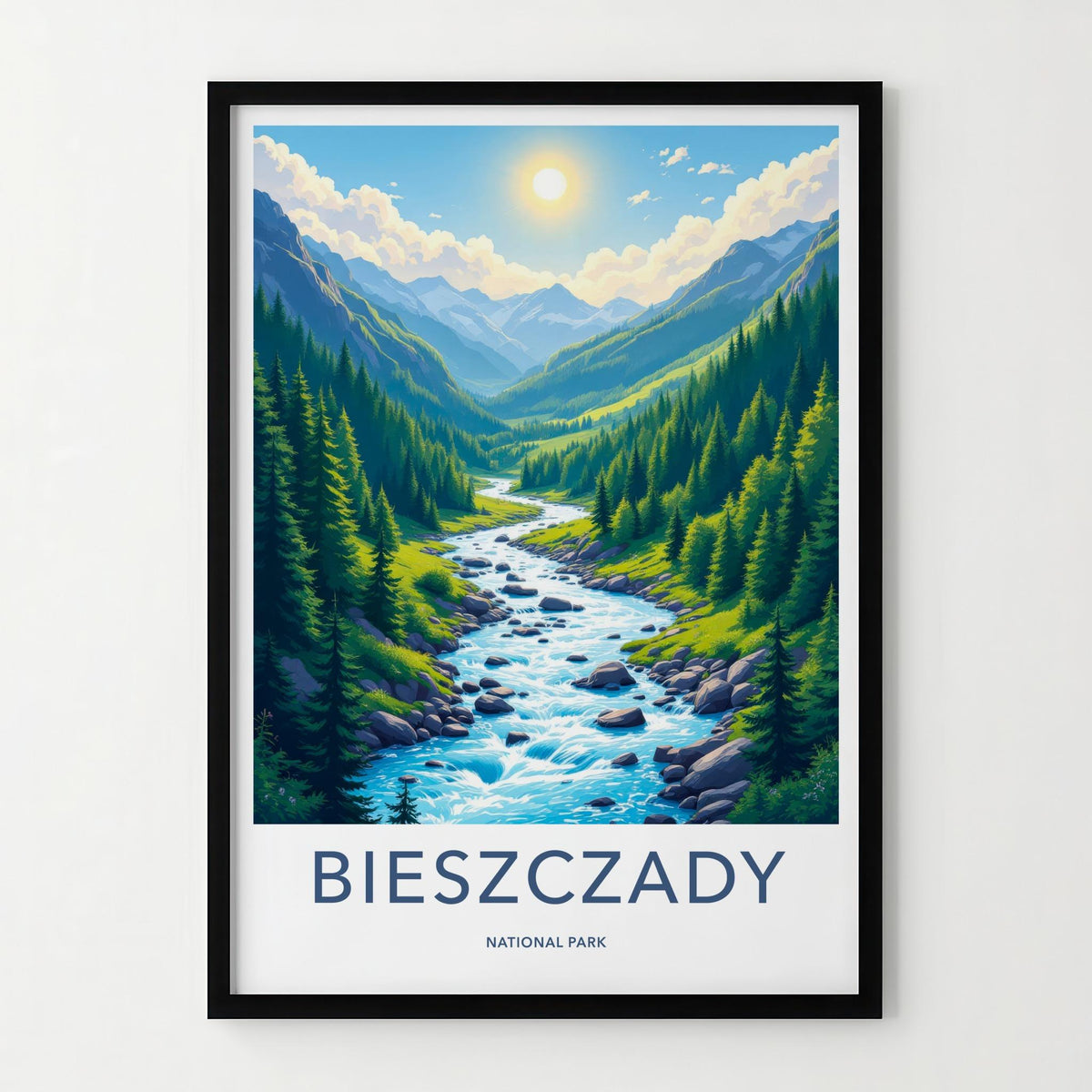 Bieszczady National Park Poster - Scenic Mountain Landscape Print
