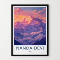 Nanda Devi Poster - Himalayan Landscape Mountain Wall Art With Snow