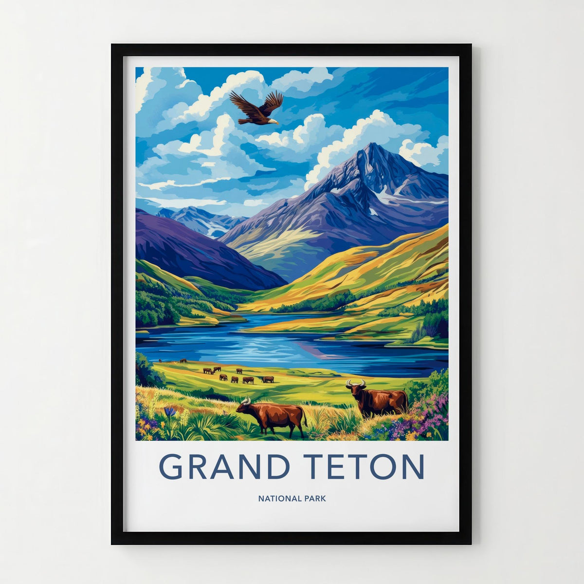 Grand Teton Poster - Scenic Mountain Wall Art With Rustic Home Decor