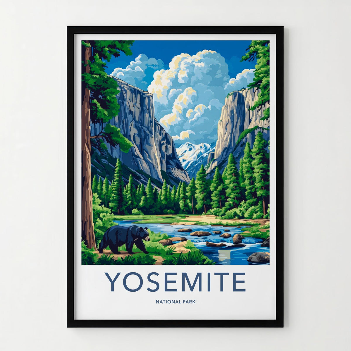 Yosemite National Park Poster - Scenic Forest Wall Art With Mountain