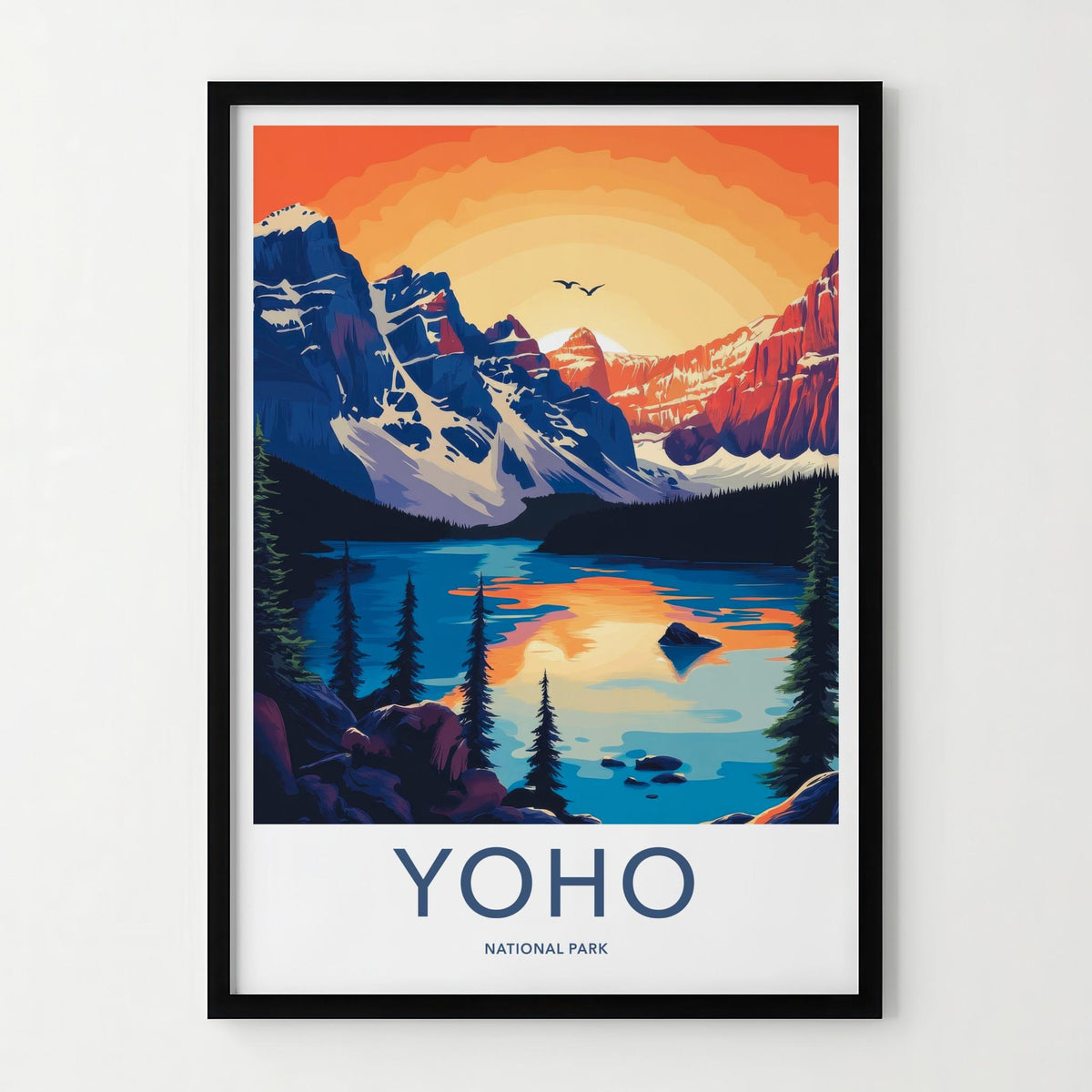 Yoho National Park Poster - Mountain Wall Decor & Watercolor Nature