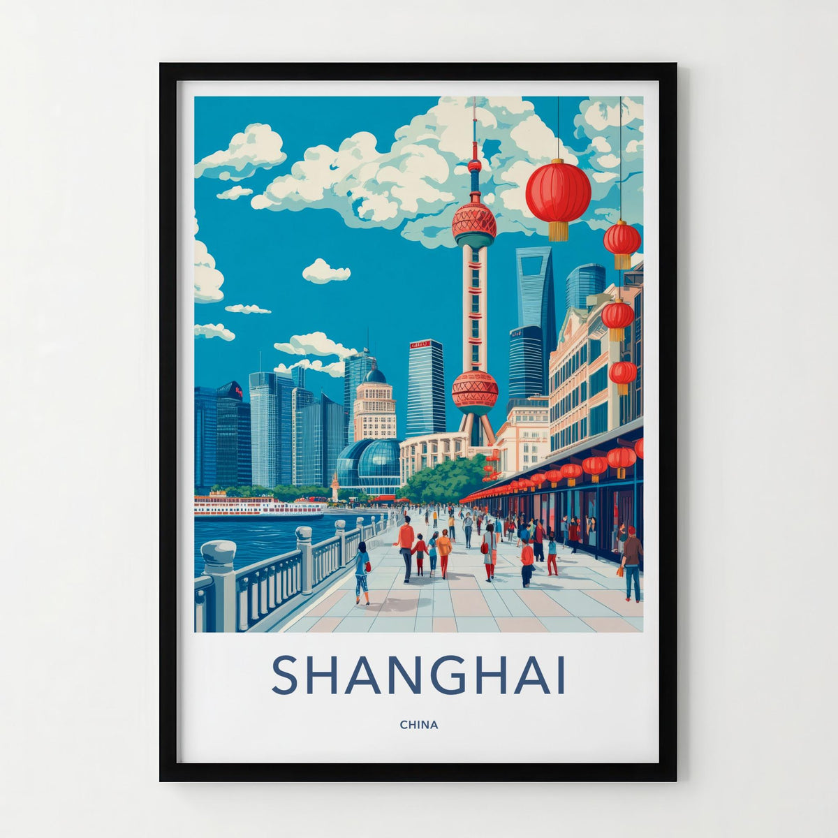 Shanghai Wall Art - Vibrant Cityscape Poster Featuring Oriental Pearl