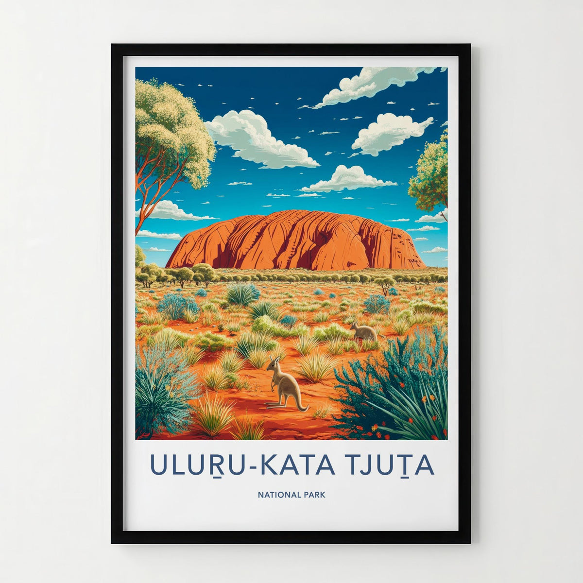 Uluru Kata Tjuta Poster - Australia Wall Art Featuring Red Rock