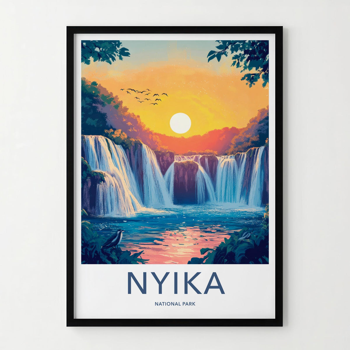 Nyika National Park Poster - Scenic Landscape Waterfall Wall Art