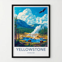 Yellowstone National Park Poster - Scenic Wall Art with Bison