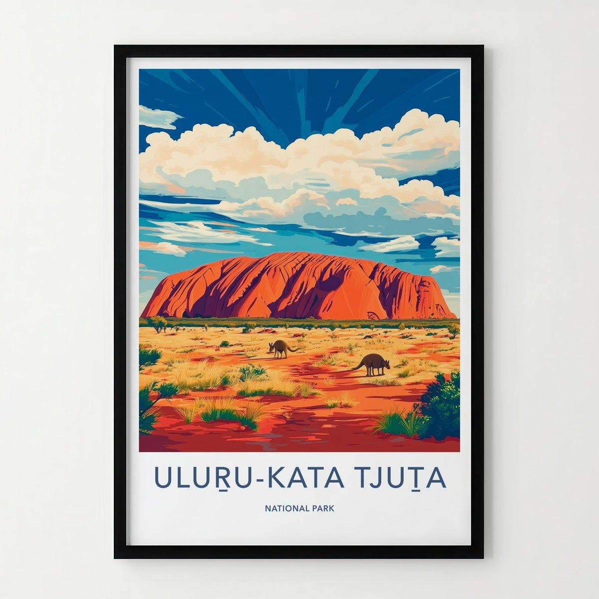 Uluru Kata Tjuta Poster - Australia Wall Art Featuring Red Sandstone