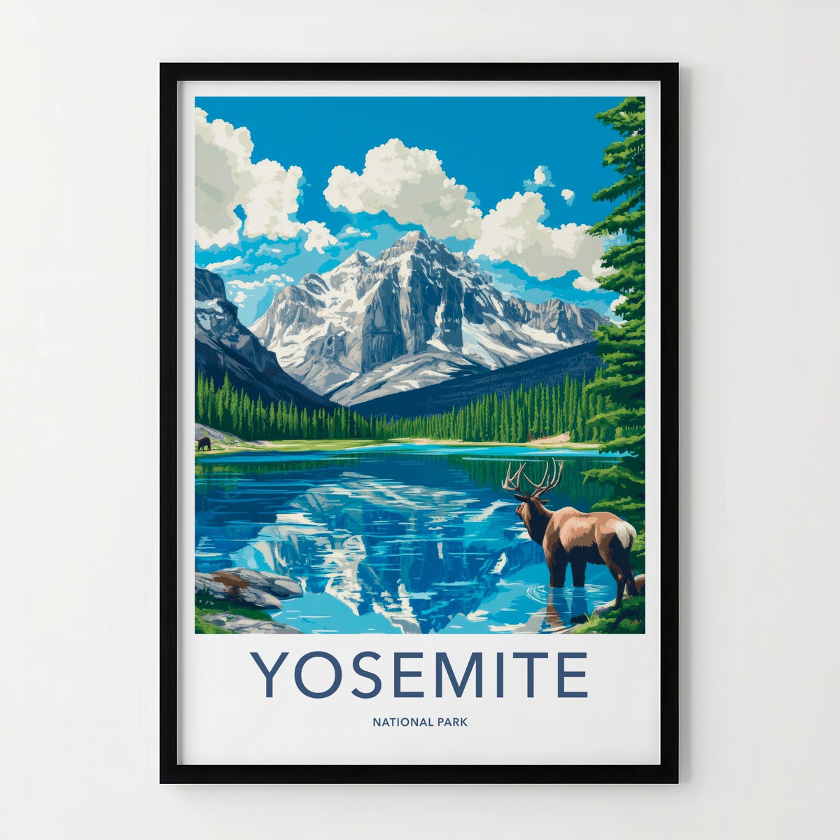 Yosemite National Park Poster - Scenic Mountain Scenery & Wildlife