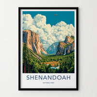 Shenandoah National Park Poster - Mountain Wall Art With Waterfall