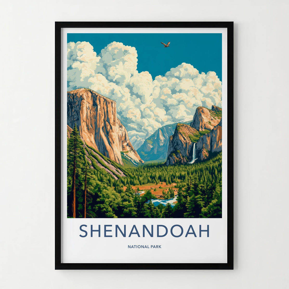 Shenandoah National Park Poster - Mountain Wall Art With Waterfall