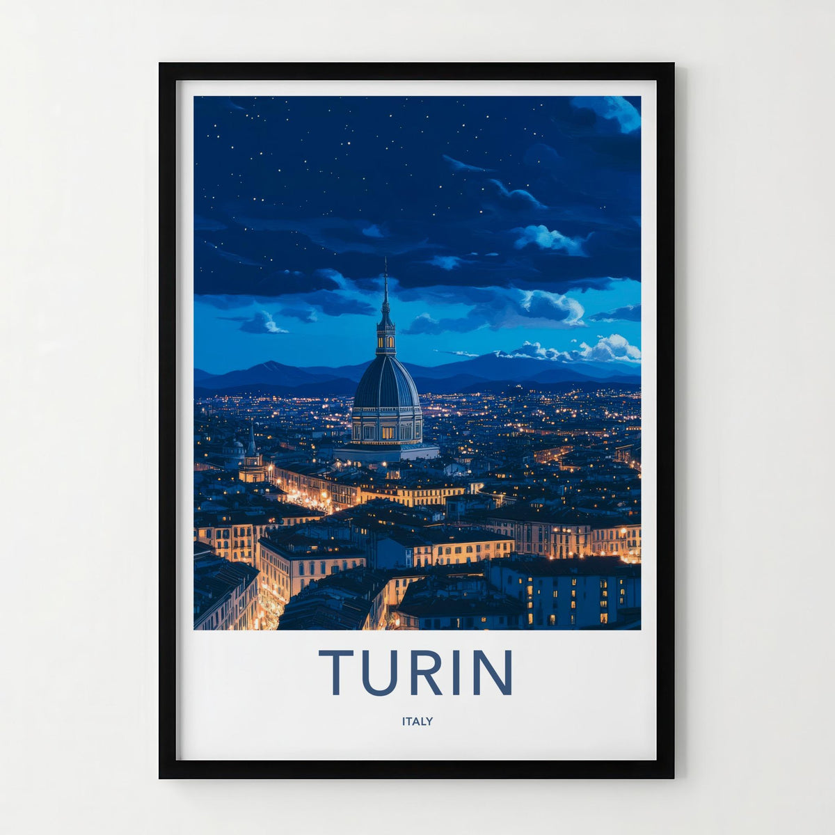 Turin Italy Poster - Stunning Cityscape Print With Mole Antonelliana