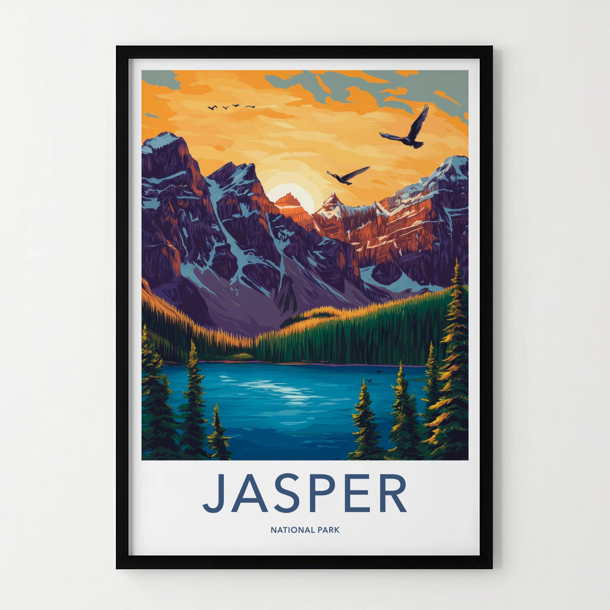 Jasper National Park Poster - Mountain Landscape Print & Wildlife