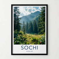 Sochi National Park Poster - Nature Wall Art With Mountain Scenery