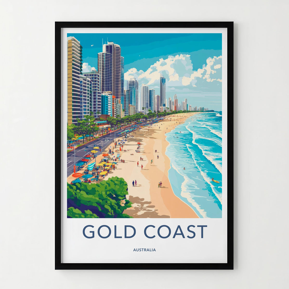 Gold Coast Poster - Vibrant Australia Wall Art With Modern Skyline