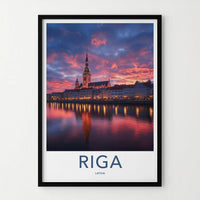 Riga Poster - Latvia Wall Art Featuring Historic Architecture